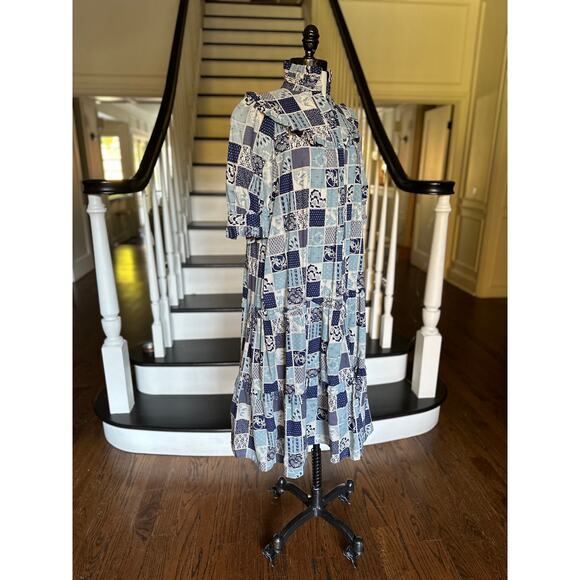 Vintage Boho Hippie Prairie Ruffle Dress Cottage Artsy Anthro Hawaiian Dress - Picture 6 of 12